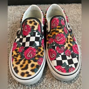 Vans - checkered, cheetah & rose print